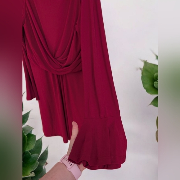 Harper Rose Bell Sleeve Dress Size 14 Color Burgundy (EUC) - Picture 6 of 14
